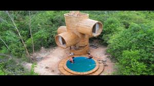 ساخت ویلا بامبو - معبد بامبو و استخر بامبو