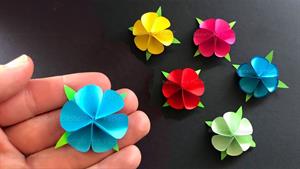 گل های کاغذی با استفاده از کاغذ اوریگامی