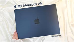 Macbook Air M2 Unboxing Midnight Setup سفارشی سازی لوازم