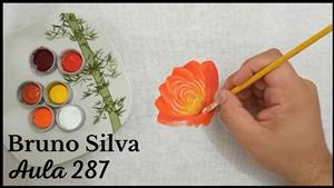 نقاشی پارچه گل رز با هلو - برونو سیلوا 