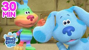 انیمیشن رد پای آبی / اسکیدوهای آبی با توله سگ رنگین کمان