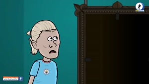 کلیپ طنز کارتونی رقابت مسی و هالند برای توپ طلا