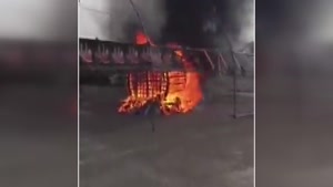 فیلم لحظه به آتش کشیدن نخل اردستان