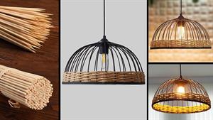 لوستر سازی با چوب چوبی ۸ – ایده های نورپردازی با چوب بامبو