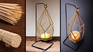 جای شمع چوب بامبو - طراحی مدرن دکور بامبو برای خانه