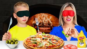 کارتون گابی و الکس - پخت پیتزا با چشم بسته 
