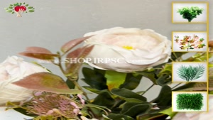 تولید بوته گل مصنوعی پیونی 5 گل درشت کد ho0212| فروشگاه ملی