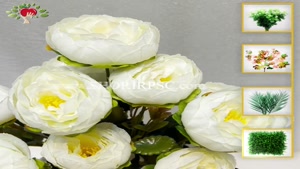 تولیدبوته گل مصنوعی پیونی مدل 10 گل جنس پارچه ای پخش از فروش