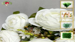 تولید بوته گل مصنوعی پیونی رنگ بندی سفید کد ho213| فروشگاه م