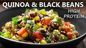 کاسه تغذیه لوبیا سیاه کینوا / غذاهای گیاهی و وگان با پروتئین