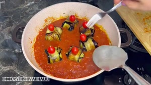 طرز تهیه رول بادمجان با طعمی عالی و خوشمزه