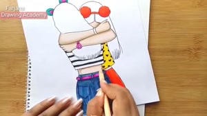 آموزش گام به گام نقاشی با مداد - بهترین دوستان