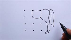 نحوه ترسیم نقاشی اسب با نقطه 4×4 | نحوه ترسیم گام به گام اسب