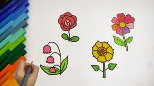 آموزش نقاشی کودک / نحوه کشیدن گل