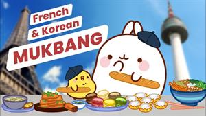 کارتون مولانگ - تست غذای فرانسوی و کره ای با مولانگ و پیوپیو