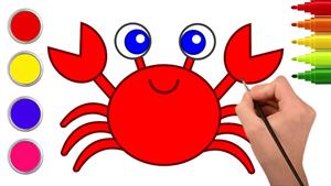 آموزش نقاشی کودکان / نحوه ترسیم خرچنگ
