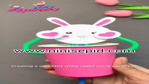 کاردستی خرگوش با لیوان کاغذی