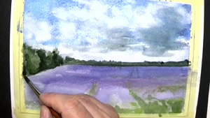 آموزش نقاشی منظره با ابرنگ