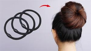 مدل موی ساده و شیک با یک بند لاستیکی