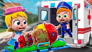 بچه پلیس با آمبولانس - آهنگ ماشین پلیس و آمبولانس