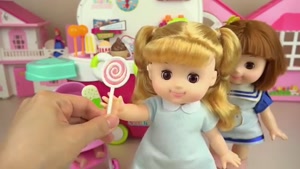 بازی کودکانه با عروسک با داستان شیرینی فروشی و بستنی