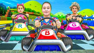 روبی و بانی با خانواده یک مسابقه رانندگی در هرج و مرج میکنند