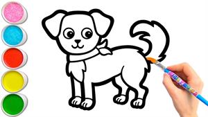 طراحی خانواده سگ، نقاشی، رنگ آمیزی برای کودکان و نوجوانان