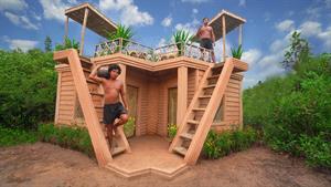ساخت کامل خانه ویلایی زیبا و گلی 