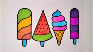 آموزش نقاشی / آموزش کشیدن بستنی ها