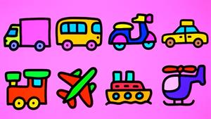آموزش نقاشی کودکان / کشیدن وسایل نقلیه