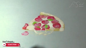 نقاشی سه بعدی طرح پیتزا