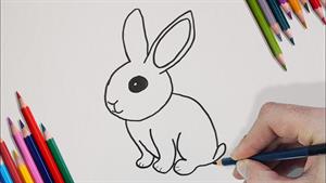 آموزش نقاشی خرگوش /  نقاشی حیوانات