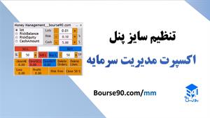 تنظیم سایز پنل اکسپرت مدیریت سرمایه بورس۹۰