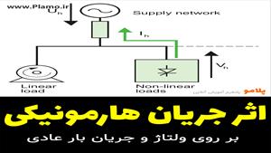 اثر جریان هارمونیکی بر روی ولتاژ و جریان بار عادی