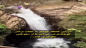 لحظه نجات از سقوط خواهر و برادر از آبشار ویسادار