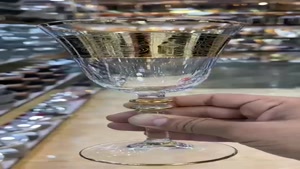 گیلاس هوری های لب طلایی حکاکی شده  کیفیت کریستال درجه یک چک