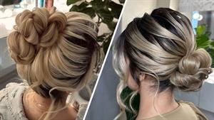 آموزش شینیون عروس بالا و پایین سر