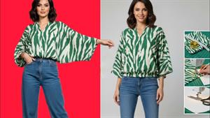 آموزش دوخت _ دوخت بلوز آستین کیمونو