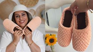 آموزش بافتنی _ بافت اسلیپر مخملی