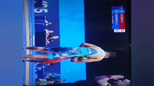 غلامرضا فرخی در نیمه نهایی جهانی با کشتیگیر آمریکایی