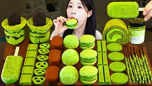 دسر ماچا، بستنی ماچا، کیک ماکارونی، Mukbang_ دستور پخت ماچا