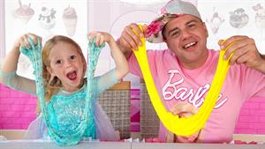 ناستیا و استیسی / بازی با چسب اکلیلی رنگارنگ