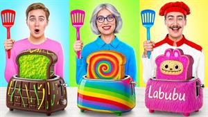 آشپزی من در مقابل مادربزرگ - طرز تهیه کیک با طرح توستر