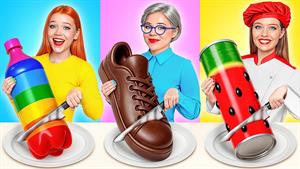 آشپزی من در مقابل مادربزرگ - کیک شکلاتی کفشی ، توت فرنگی و 