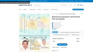 Bahamas passport download PSD template