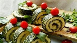 سینی فینگرفودها - طرز تهیه رولت کوکوسبزی