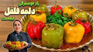 طرز تهیه دلمه فلفل رنگی متفاوت و خوشمزه 