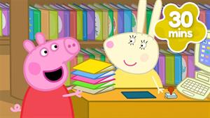 کارتون پپاپیگ _ بازدید از کتابخانه