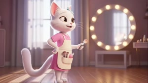 گریم هنرمند گربه سفید - انیمیشن سه بعدی 