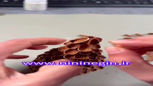 کاردستی درخت کاج با پوست پسته